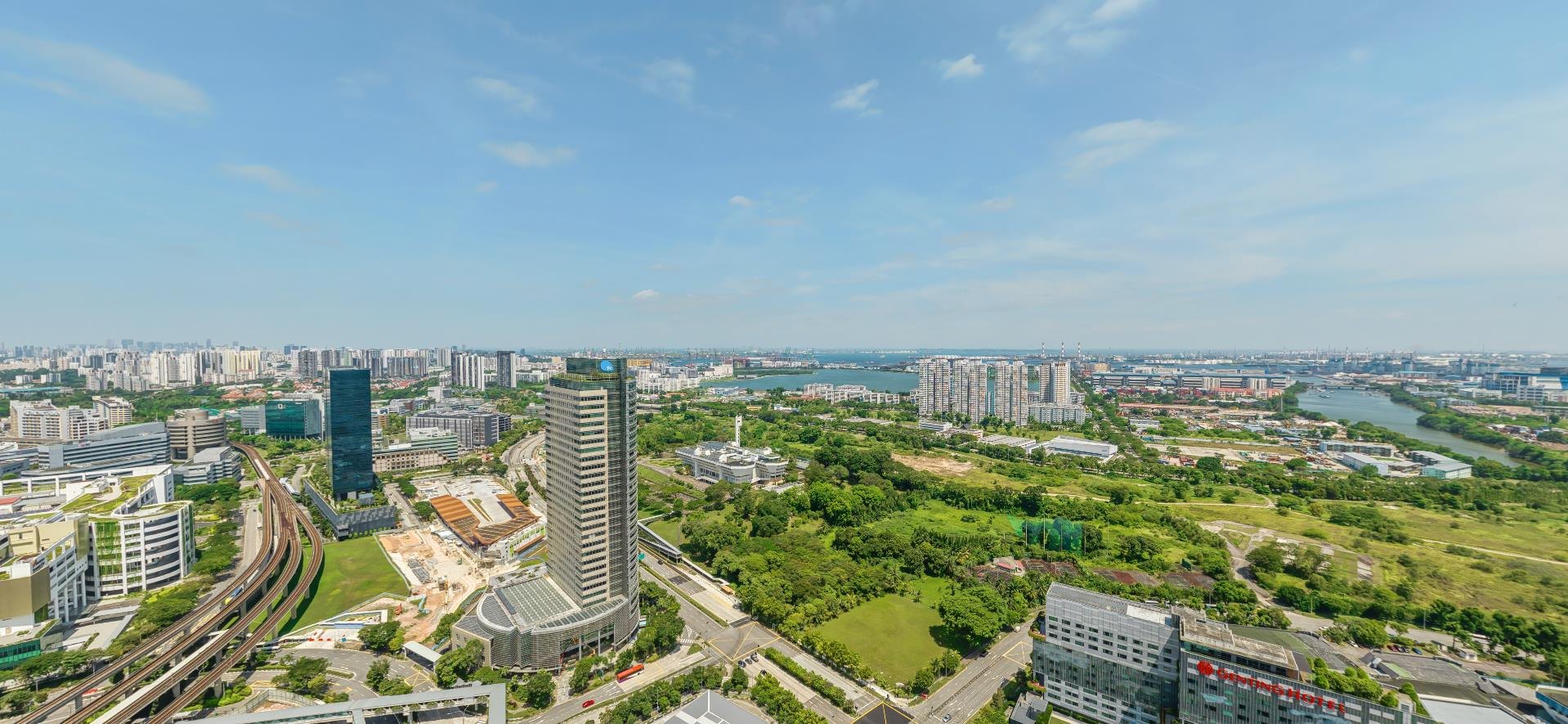 Aerial view of the district
