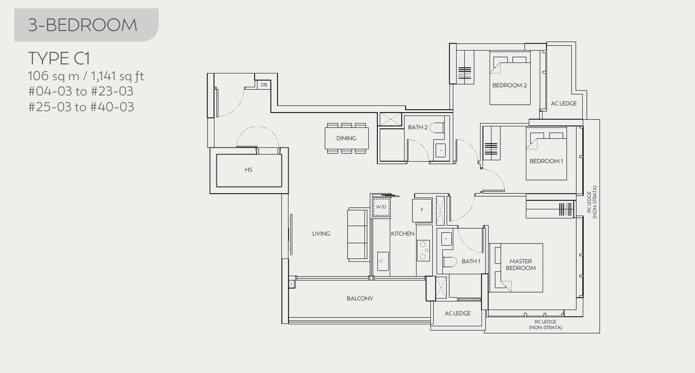 3-Bedroom, Type C1